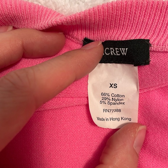 J. Crew XS Cotton Mix Jackie Cardigan Sweater #29350 Flamingo Neon Barbie Pink - Picture 2 of 7